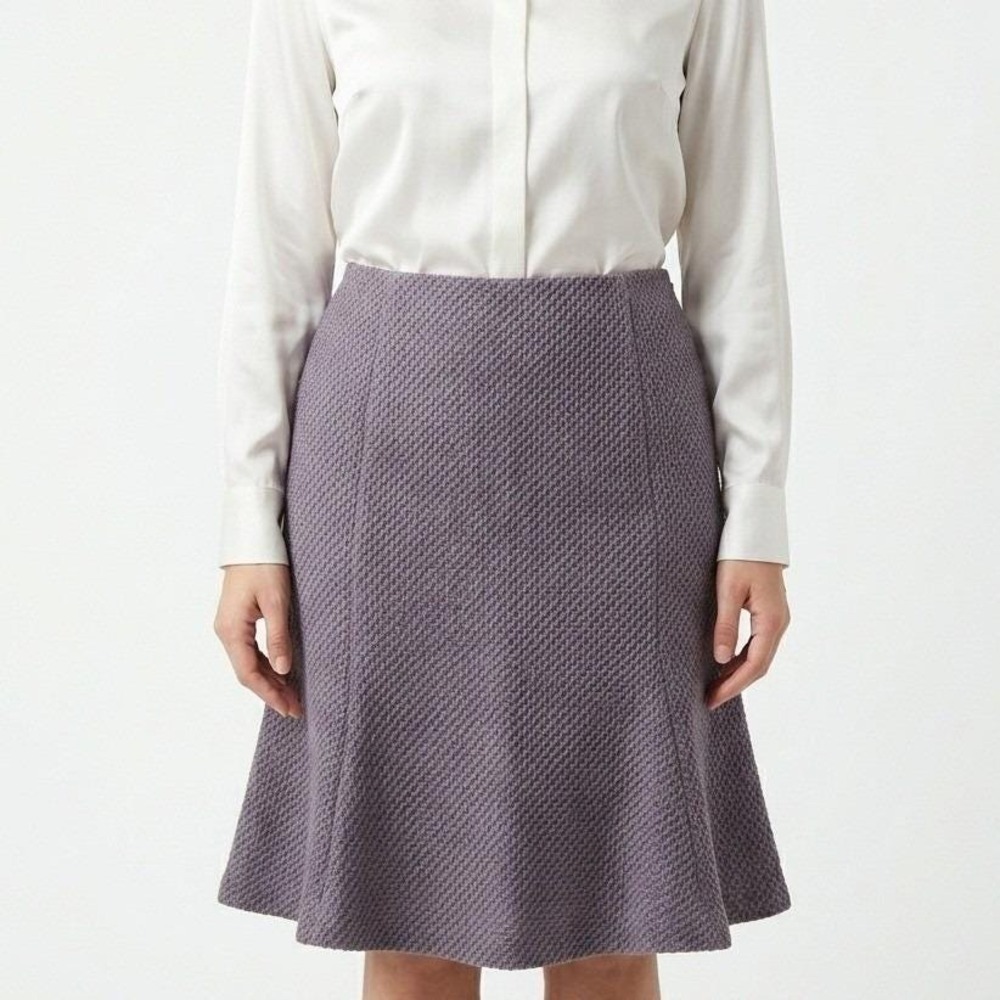 NOS Vintage Oscar de la Renta‎ OSCAR Lightweight Tweed Skirt 8 Gray Office Siren